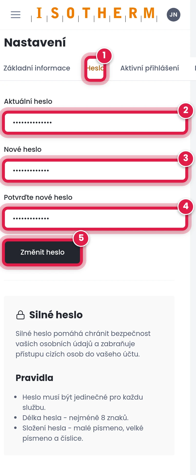 Změňte heslo