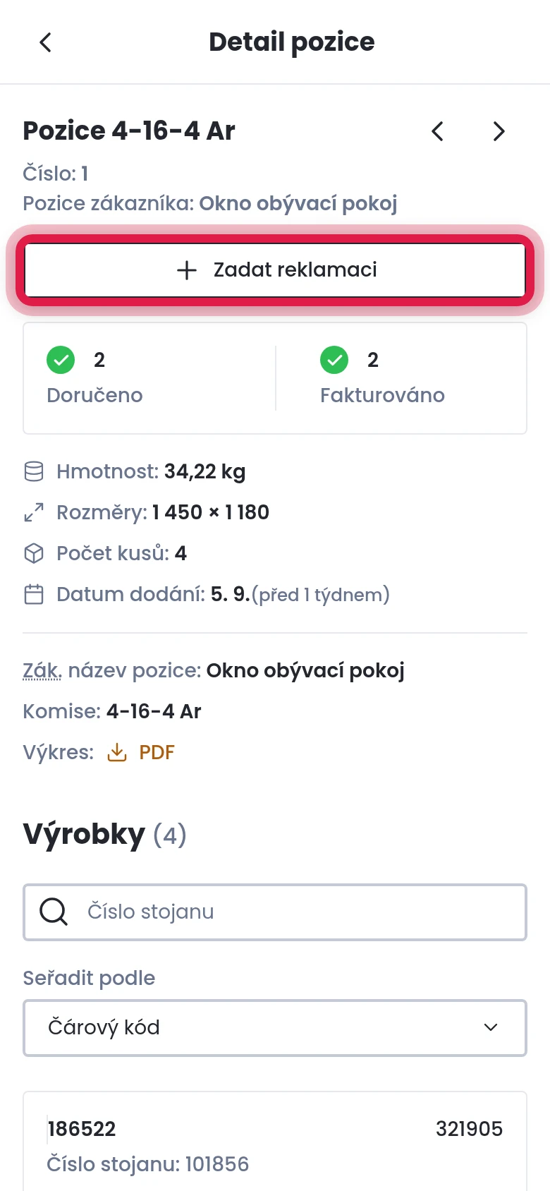 Zadejte reklamaci