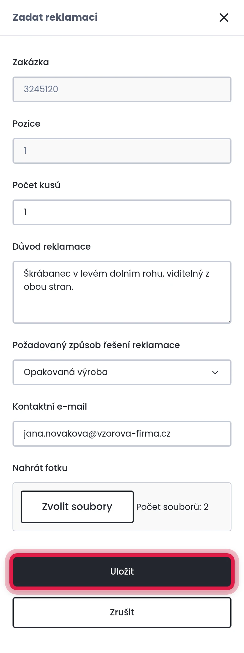 Vyplňte a uložte