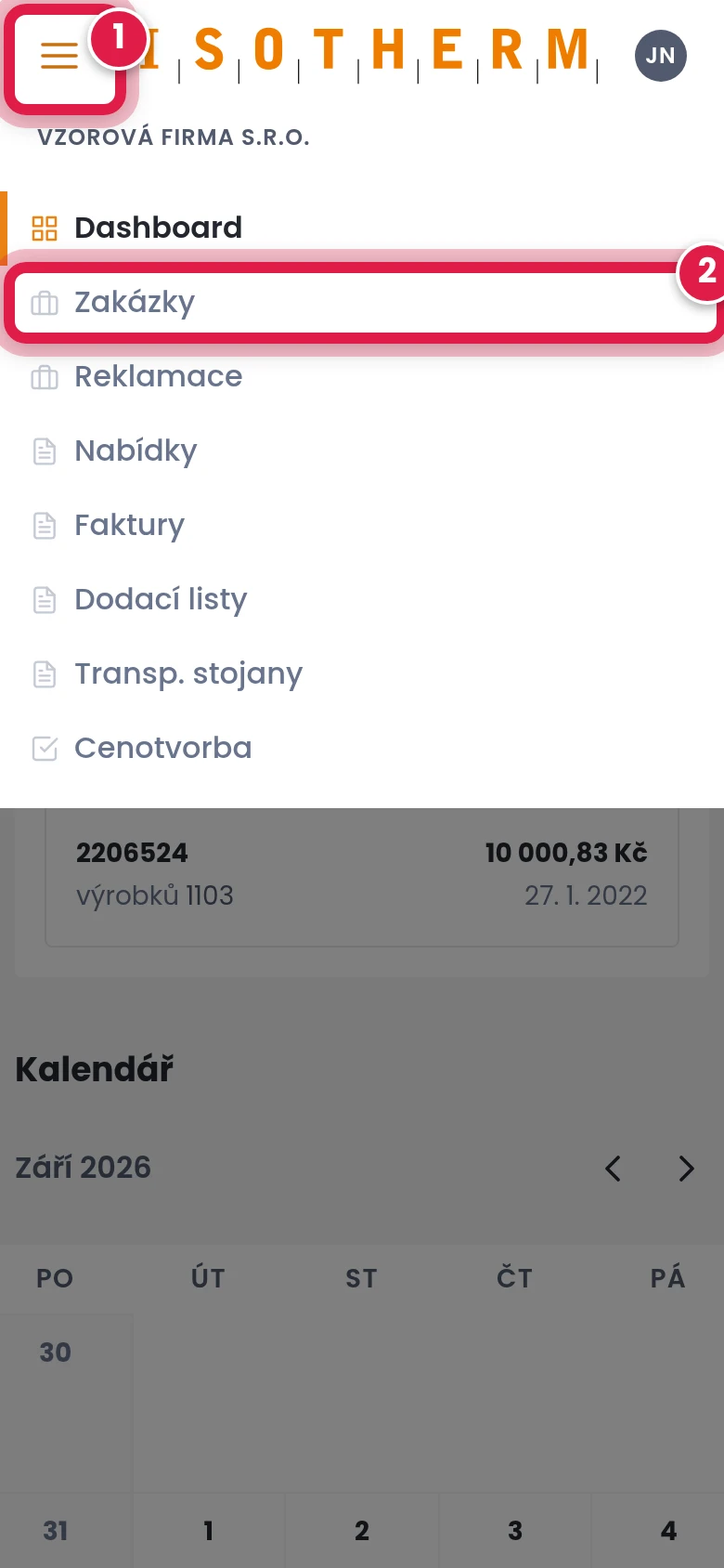 Otevřete Zakázky