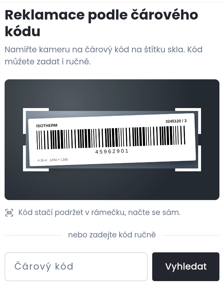 Zadejte čárový kód