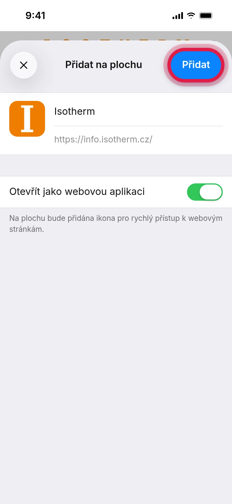 Potvrďte přidání