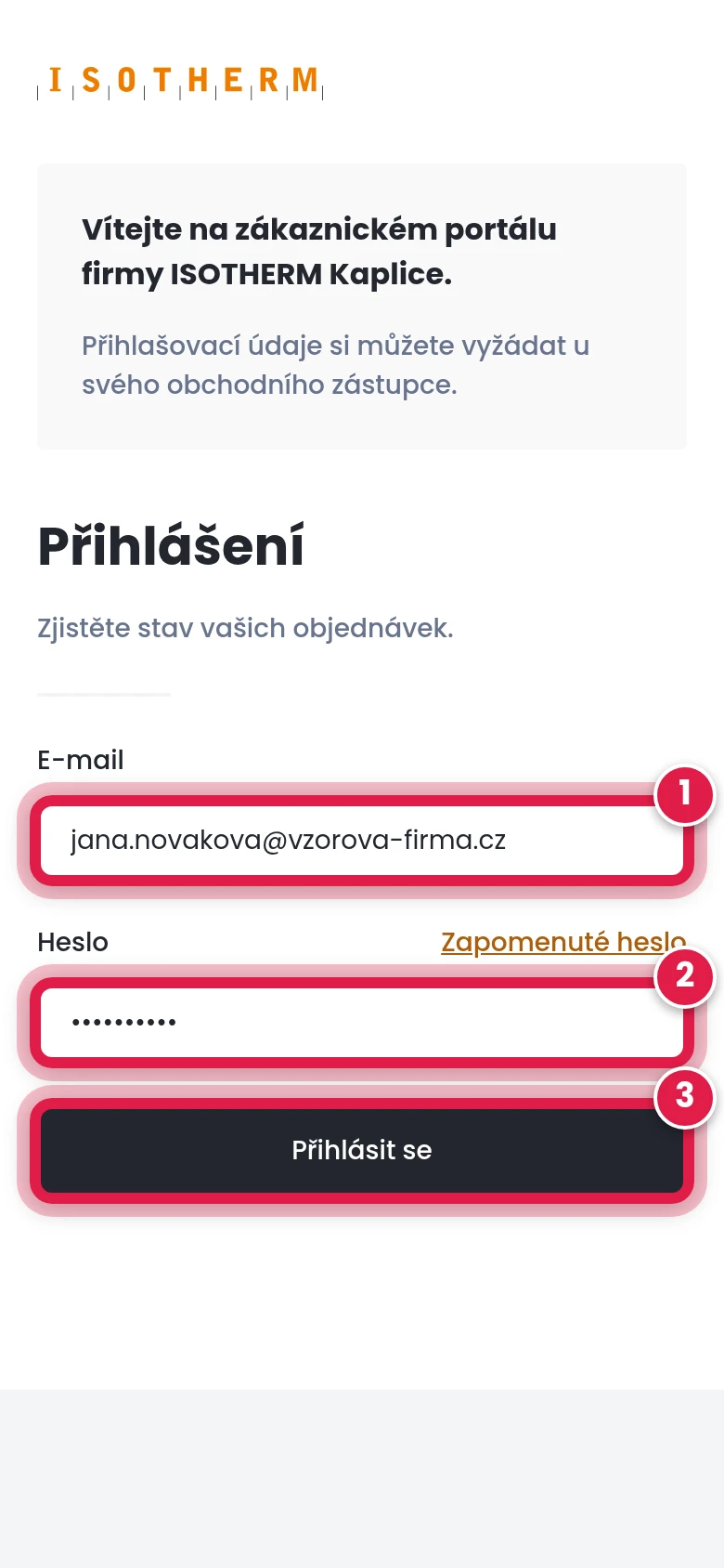 Zadejte e-mail a heslo