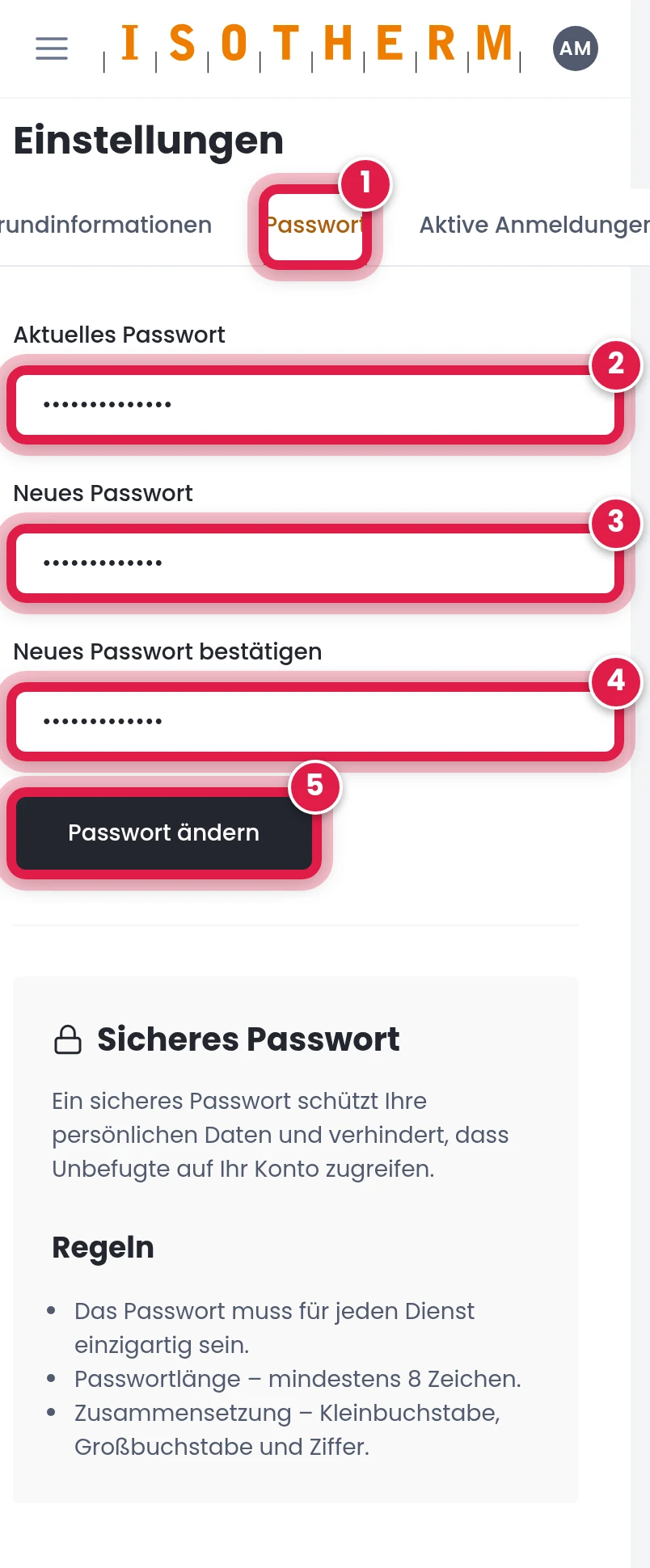 Passwort ändern