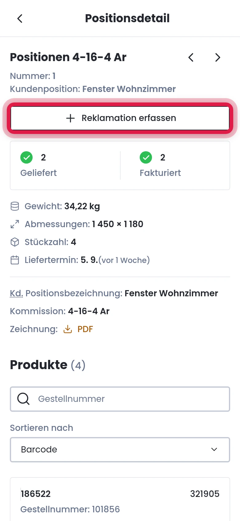 Reklamation starten