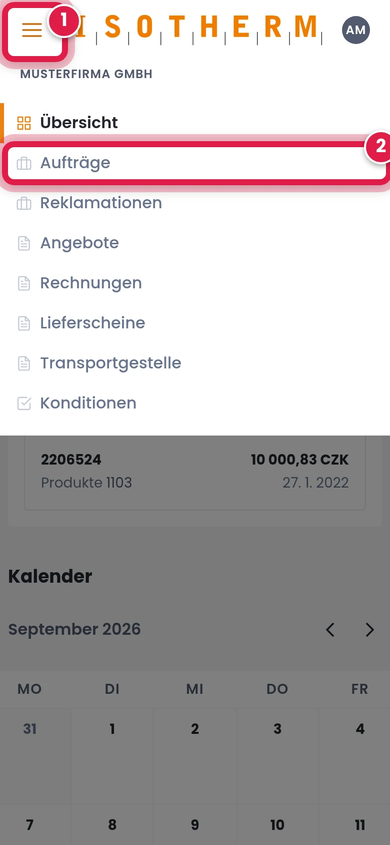 Aufträge öffnen