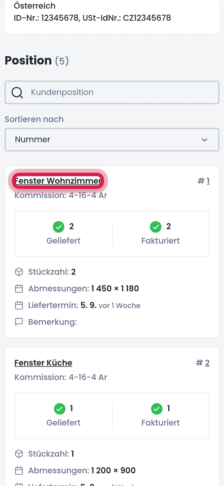 Position öffnen