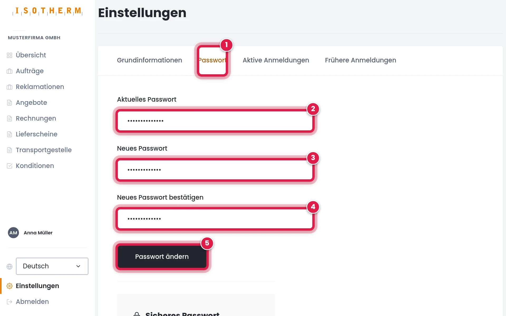Passwort ändern