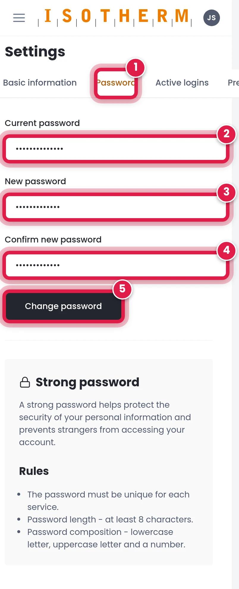 Change your password