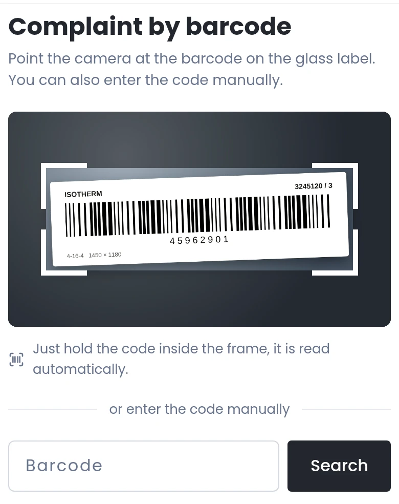 Enter the barcode
