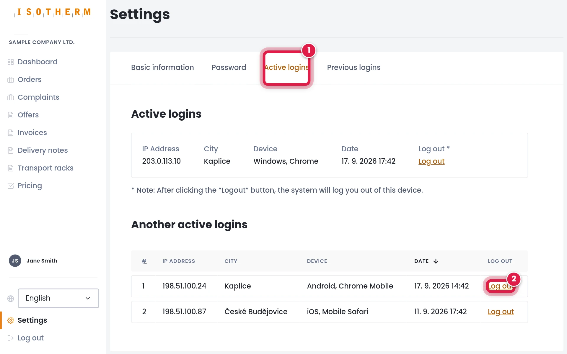 Check logged-in devices