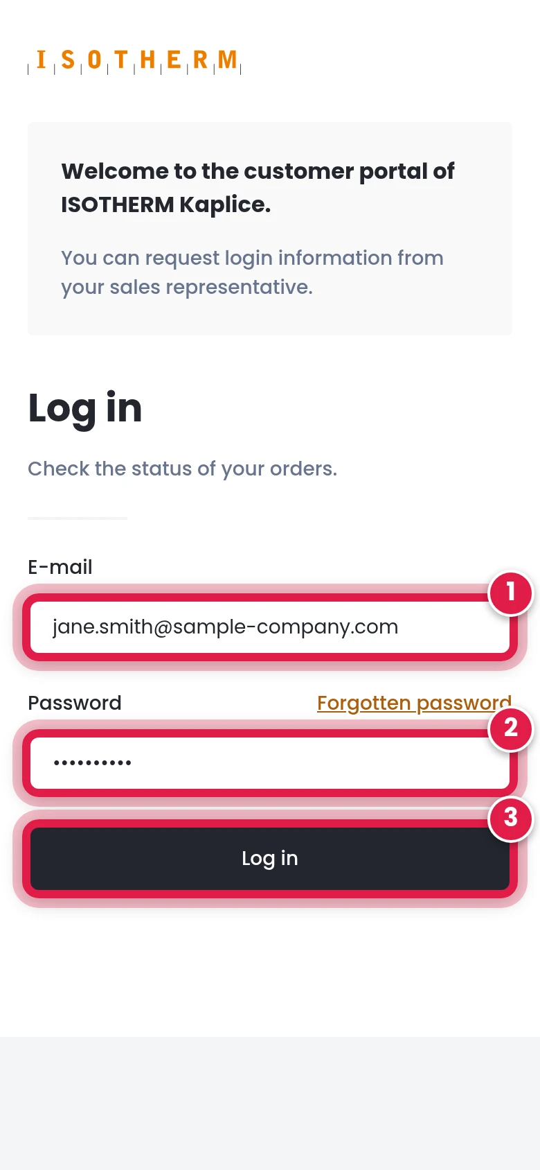 Enter your e-mail and password